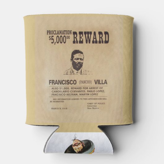 Pancho Villa 🔥 Mexicaanse held Algemeen Blikjeskoeler (Achterkant)