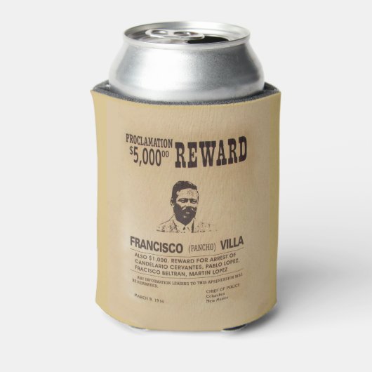 Pancho Villa 🔥 Mexicaanse held Algemeen Blikjeskoeler (Blikje Achterkant)