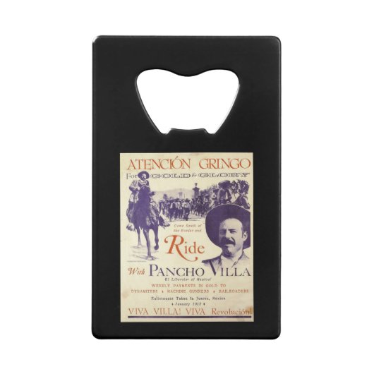 Pancho Villa 🔥 Mexicaanse held Algemeen Creditkaart Flessenopener (Voorkant)