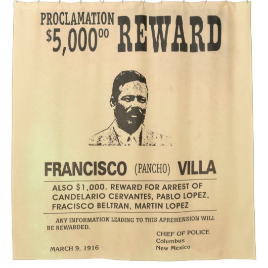 Pancho Villa 🔥 Mexicaanse held Algemeen Douchegordijn (Voorkant)