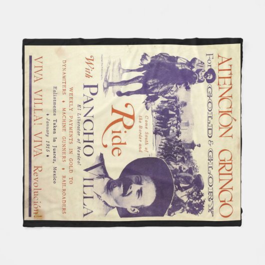Pancho Villa 🔥 Mexicaanse held Algemeen Fleece Deken (Voorkant (Horizontaal))