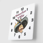 Pancho Villa 🎖️ Mexicaanse held Algemeen Vierkante Klok (Hoek)