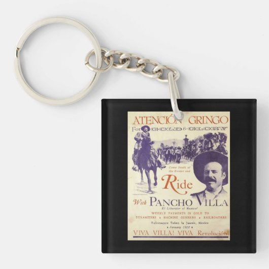 Pancho Villa 🔥 Mexicaanse Held Generaal Sleutelhanger (Voorkant)