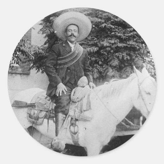 Pancho Villa Mexicaanse Revolutionaire Generaal Ronde Sticker (Voorkant)