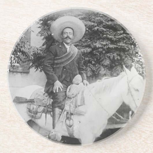 Pancho Villa Mexicaanse Revolutionaire Generaal Zandsteen Onderzetter (Voorkant)