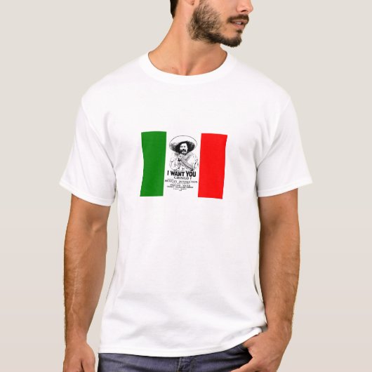 Pancho Villa Mexicaanse vlag T-shirt (Voorkant)