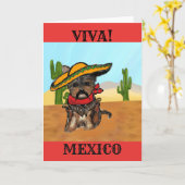 Pancho Yorkie Poo Kaart (Gele Bloem)