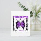 Pancreas Cancer Awareness Butterfly Briefkaart (Staand voorkant)