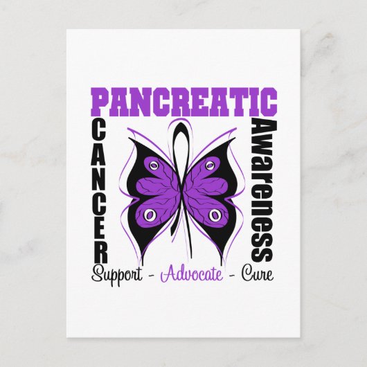 Pancreas Cancer Awareness Butterfly Briefkaart (Voorkant)
