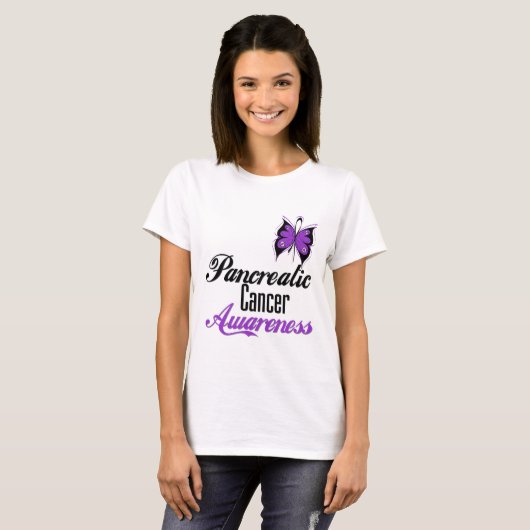 Pancreas Cancer Awareness Butterfly T-shirt (Voorkant volledig)