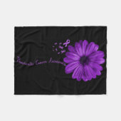 Pancreas Cancer Awareness Paars Ribbon Floral G Fleece Deken (Voorkant (Horizontaal))