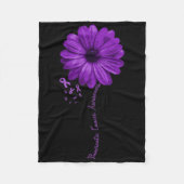 Pancreas Cancer Awareness Paars Ribbon Floral G Fleece Deken (Voorkant)