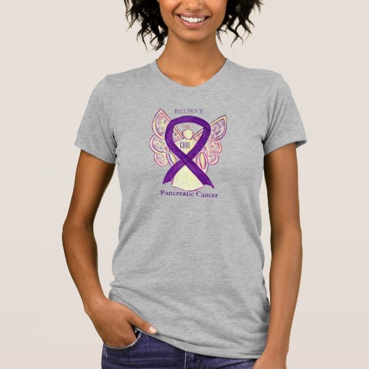 Pancreas Cancer Awareness Ribbon Angel Shirt (Voorkant)