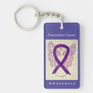 Pancreas Cancer Awareness Ribbon Angel Sleutelhang Sleutelhanger