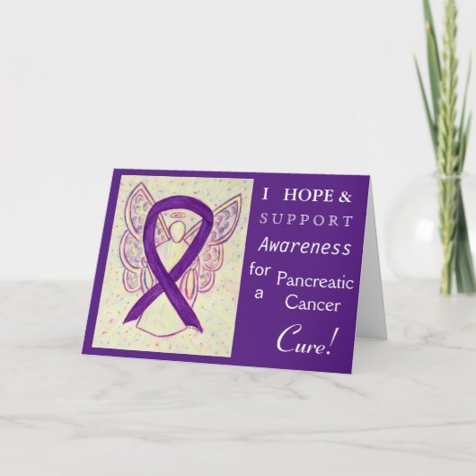 Pancreas Cancer Awareness Ribbon Wenskaart Kaart (Voorkant)