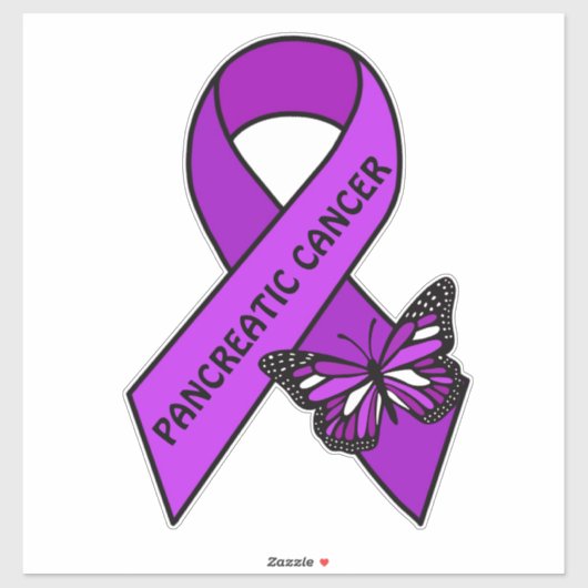 Pancreas Cancer Butterfly Awareness Ribbon Sticker (Vel)