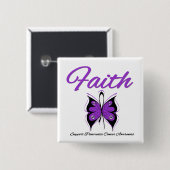 Pancreas Cancer Faith Butterfly Vierkante Button 5,1 Cm (Voorkant /achterkant)