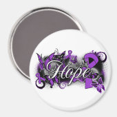 Pancreas Cancer Hope Garden Ribbon Magneet (Voorkant / Achterkant)