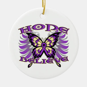Pancreas Cancer Hope gelooft Butterfly Keramisch Ornament