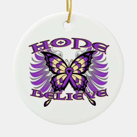 Pancreas Cancer Hope gelooft Butterfly Keramisch Ornament (Voorkant)