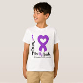 Pancreas Cancer Paars Ribbon Support opa T-shirt (Voorkant volledig)