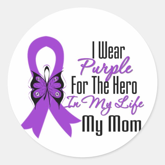 Pancreas Cancer Ribbon My Hero Mijn moeder Ronde Sticker (Voorkant)