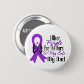 Pancreas Cancer Ribbon My Hero Mijn vader Ronde Button 5,7 Cm (Voorkant /achterkant)
