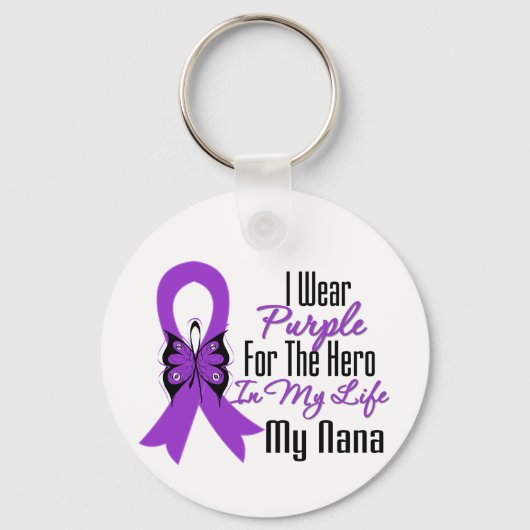 Pancreas Cancer Ribbon My Hero My Nana Sleutelhanger (Voorkant)