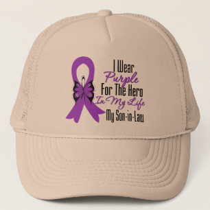 Pancreas Cancer Ribbon My Hero My Son in Law Trucker Pet