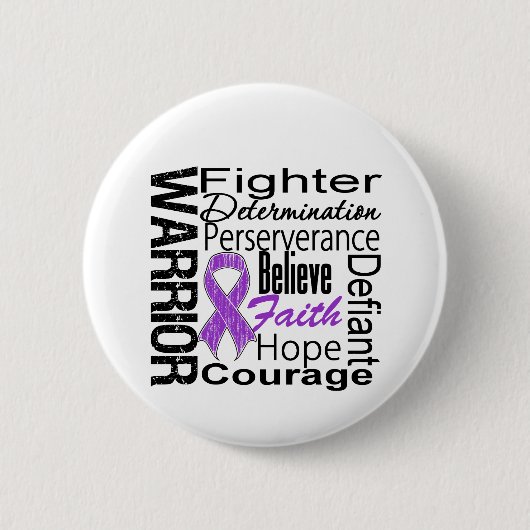 Pancreas Cancer Warrior Collage Ronde Button 5,7 Cm (Voorkant)