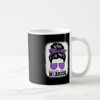 Pancreas Cancer Warrior Messy Bun Hair Leopard Koffiemok