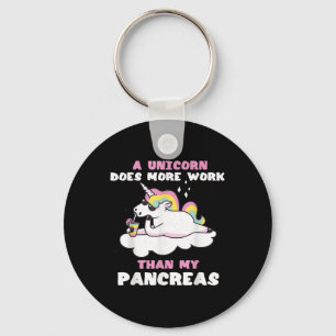 Pancreas Funny Unicorn Type 1 Diabetes Bloed Sleutelhanger