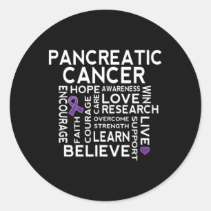 Pancreas Kanker Awareness Lint Ondersteuning Walk Ronde Sticker