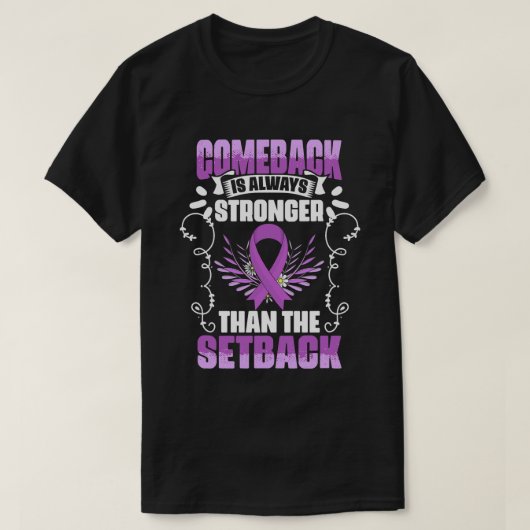 Pancreas Survivor Support Ribbon Pancreaskanker T-shirt (Design voorkant)