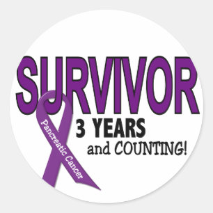 Pancreaskanker 3 jaar OVERLEVING Ronde Sticker