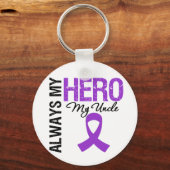 Pancreaskanker Altijd mijn Hero mijn oom Sleutelhanger (Voorkant)
