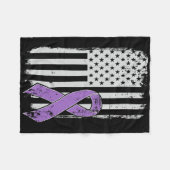 Pancreaskanker Amerikaanse vlag - Grunge Awareness Fleece Deken (Voorkant (Horizontaal))