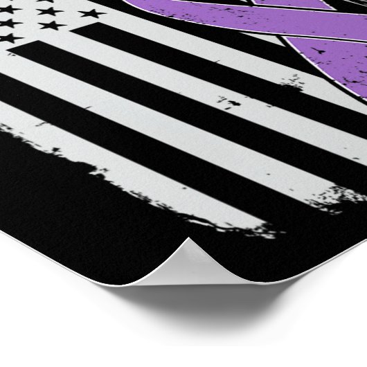 Pancreaskanker Amerikaanse vlag - Grunge Awareness Poster (Hoek)