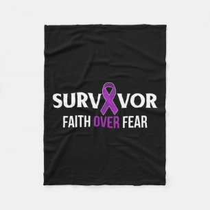 Pancreaskanker Awareness Survivor Gift Paarse R Fleece Deken