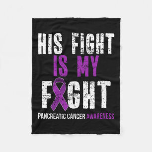 Pancreaskanker Awareness Survivor Gift Paarse R Fleece Deken
