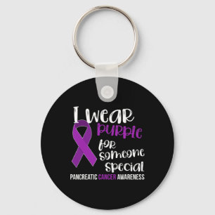 Pancreaskanker Awareness Survivor Gift Paarse R Sleutelhanger