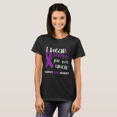 Pancreaskanker Awareness Survivor Gift Paarse R T-shirt (Voorkant volledig)