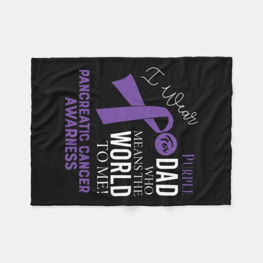 Pancreaskanker bestrijden Kankerlint 17 Fleece Deken (Voorkant (Horizontaal))