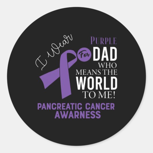 Pancreaskanker bestrijden Kankerlint 17 Ronde Sticker (Voorkant)