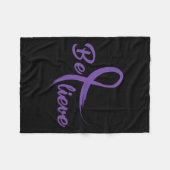 Pancreaskanker bestrijden Kankerlint 3 Fleece Deken (Voorkant (Horizontaal))