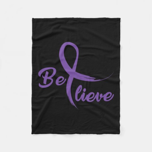 Pancreaskanker bestrijden Kankerlint 3 Fleece Deken (Voorkant)