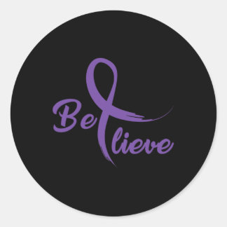 Pancreaskanker bestrijden Kankerlint 3 Ronde Sticker