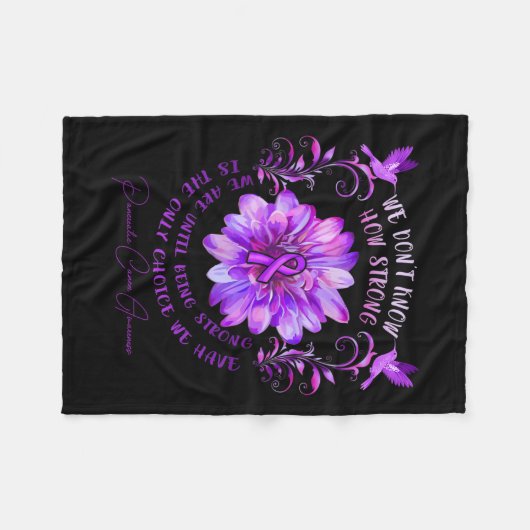 Pancreaskanker Bewustzijnsbloem We weten het niet Fleece Deken (Voorkant (Horizontaal))