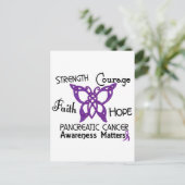 Pancreaskanker Celtic Butterfly 3 Briefkaart (Staand voorkant)