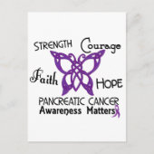 Pancreaskanker Celtic Butterfly 3 Briefkaart (Voorkant)